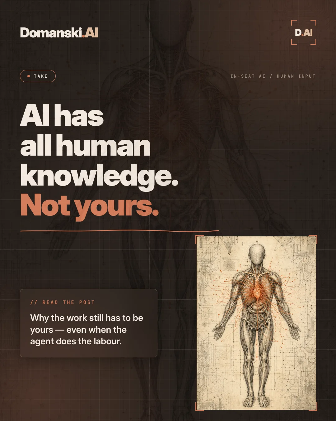 Domanski.AI poster for the human-centred In-Seat AI idea
